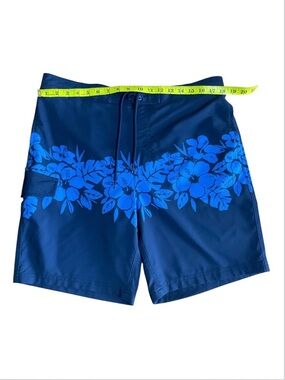 George Quick Dry Board Shorts - Navy Blue Tropical Floral Print